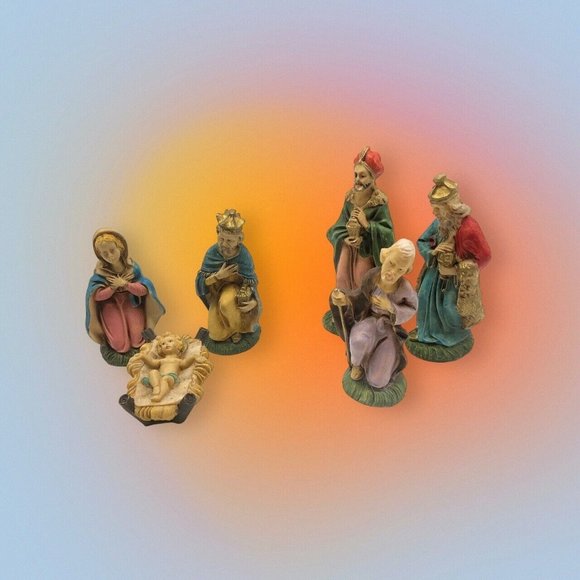 Italian Vintage Nativity 6pc - Picture 4 of 16